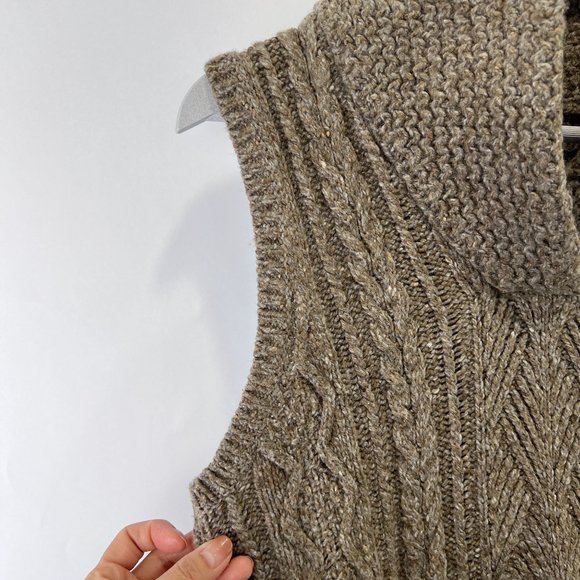 LRL Lauren Jeans Co Wool Blend Cable-Knit Grey Brown Sleeveless Women Dress Sz L - Picture 13 of 15